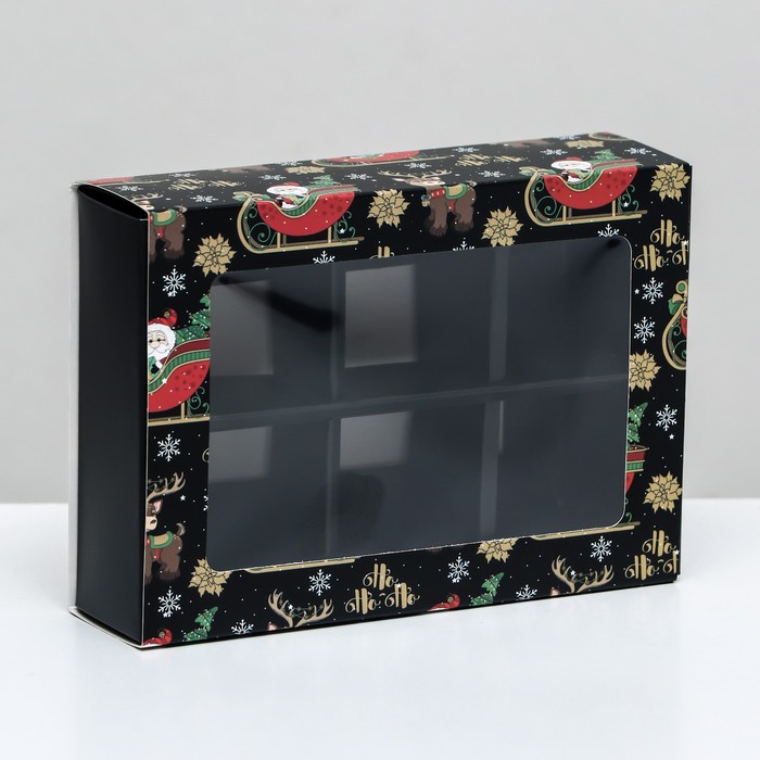 Коробка складная под 6 конфет Дед Мороз , 13,7 х 9,8 х 3,8 см коробка складная под 6 конфет дед мороз 13 7 х 9 8 х 3 8 см