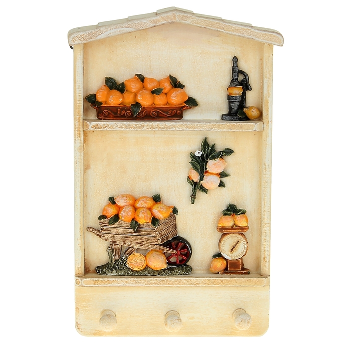 Крючки декоративные "Тележка с лимонами"