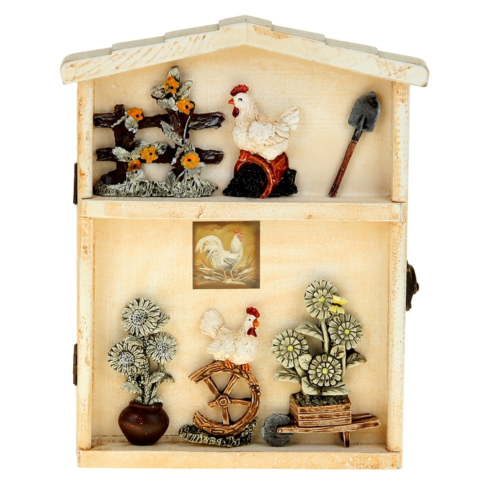 Ключница "Постоялый дворик с курочками"