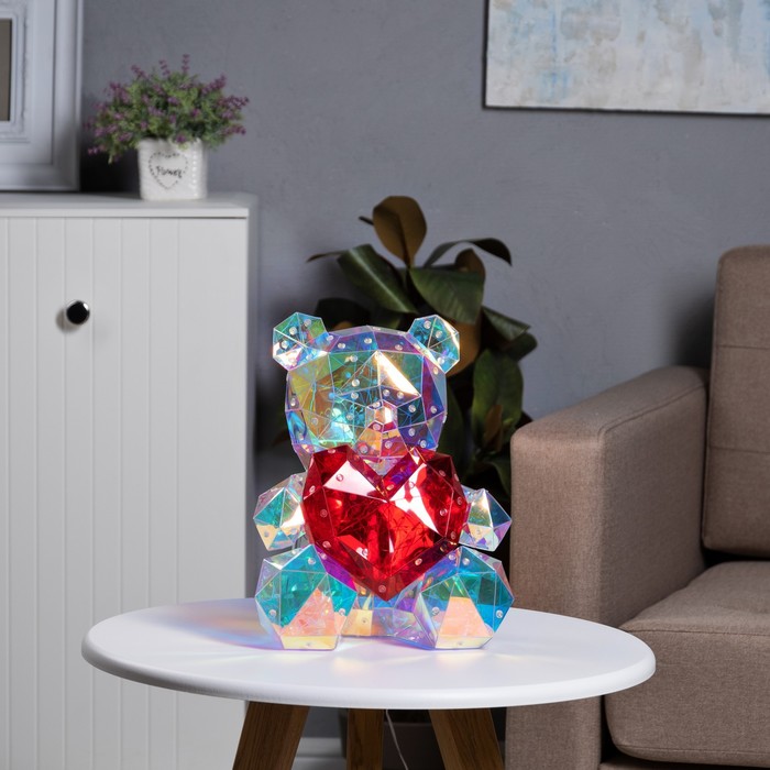 

Светодиодная фигура «Мишка» 24 × 30 × 20 см, пластик, USB, свечение белое
