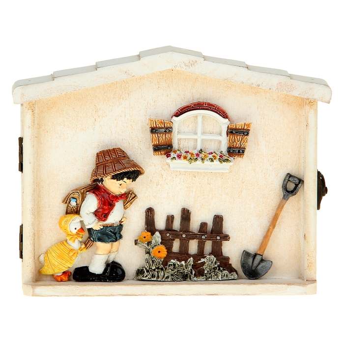 Ключница "Малыш с гусёнком"