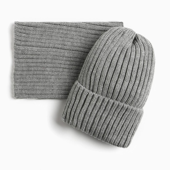 Комплект для девочки (шапка, снуд), цвет серый, размер 50-54 шапка и снуд комплект для девочки