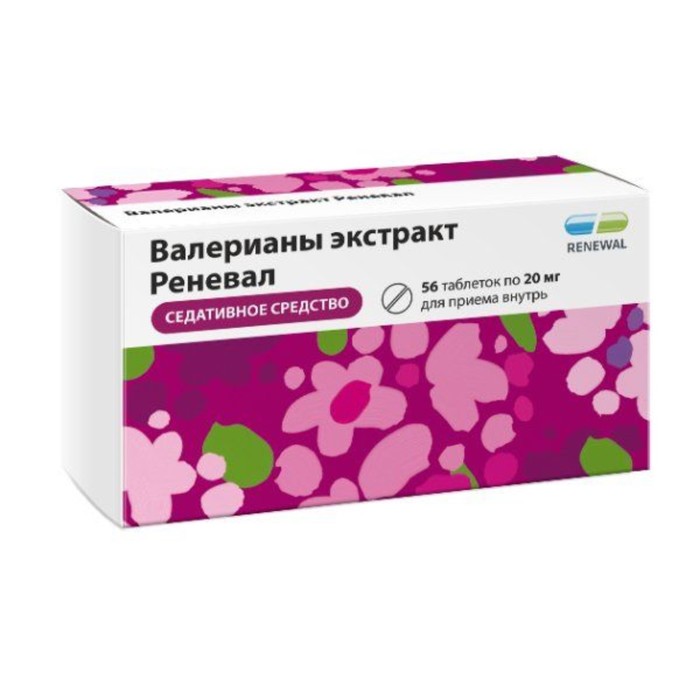 

Валерианы экстракт Реневал табл. п/п/о 20 мг №56