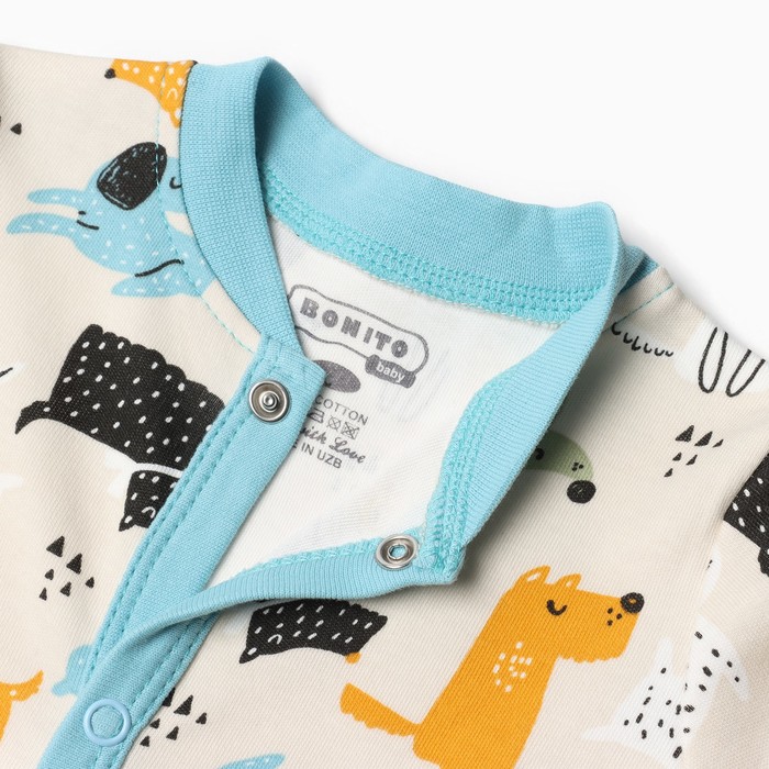 фото Комбинезон детский, цвет кремовый/собачки, рост 86 см bonito