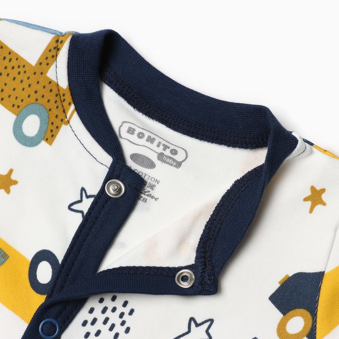 

Комбинезон детский, цвет белый/машинки, рост 68 см