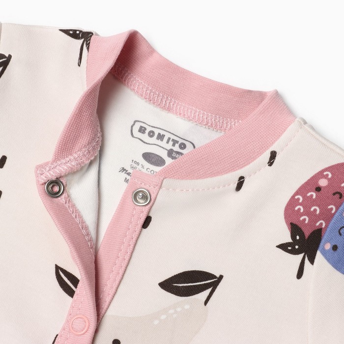 фото Комбинезон детский, цвет кремовый/фрукты, рост 68 см bonito