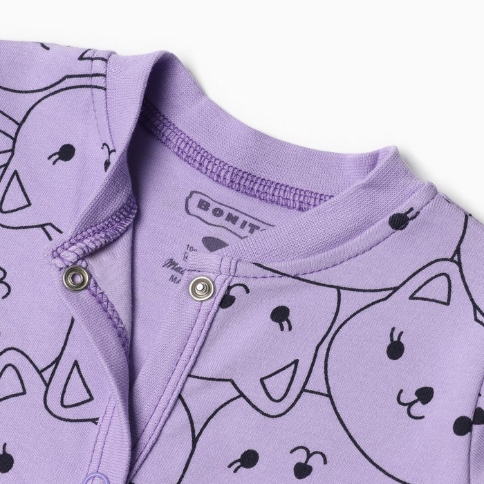 фото Комбинезон детский, цвет лиловый/котята, рост 80 см bonito