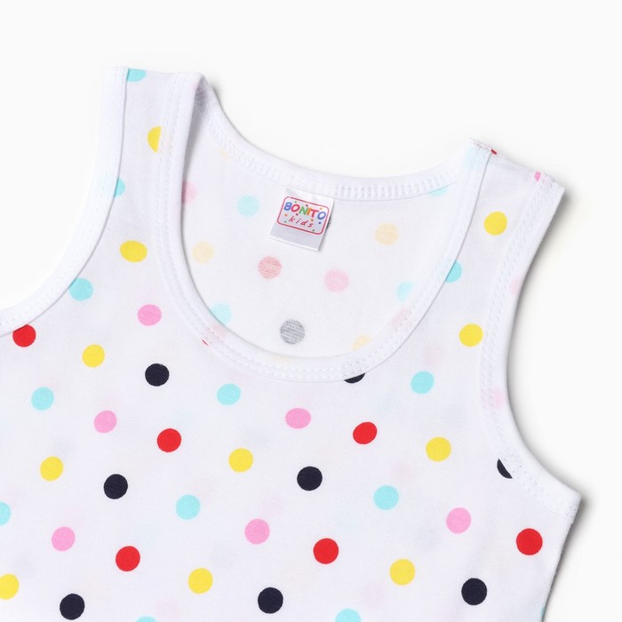 фото Комплект для девочки (майка, трусы), цвет белый, рост 110 см bonito
