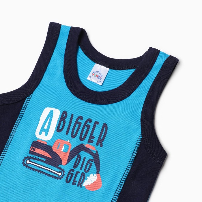 фото Комплект для мальчика (майка, трусы), цвет тёмно-синий, рост 92 см bonito