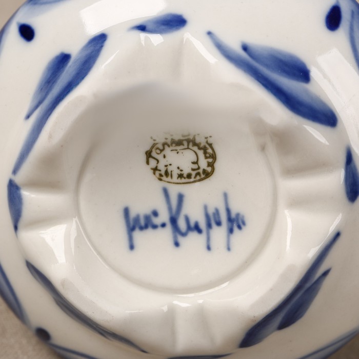 Сливочник «Кофейный», H=13 см, гжель