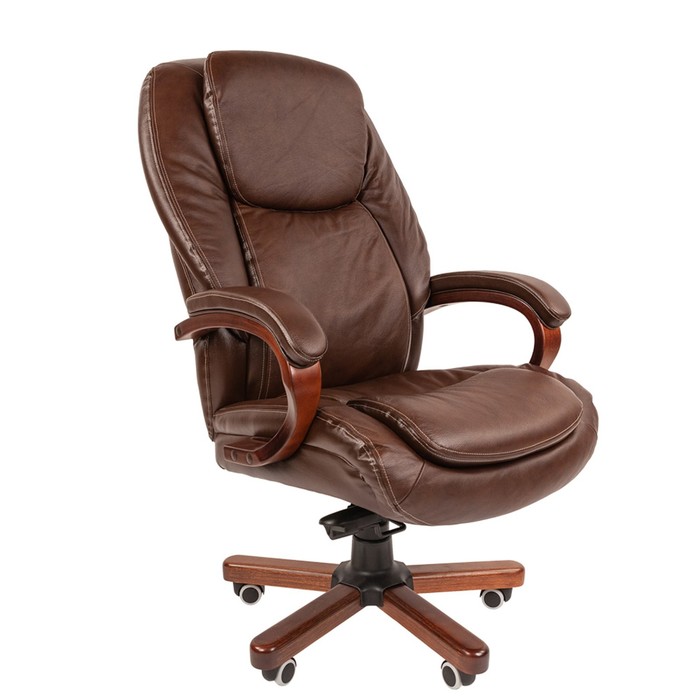 Кресло руководителя Chairman 408 кожа+PU, коричневый 44389