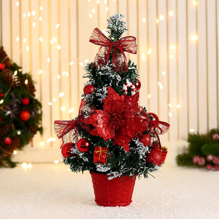 Ёлка декор Праздничная цветок леденец снег, 16х38 см, красный ёлка декор праздничная перламутр 10х26 см красный
