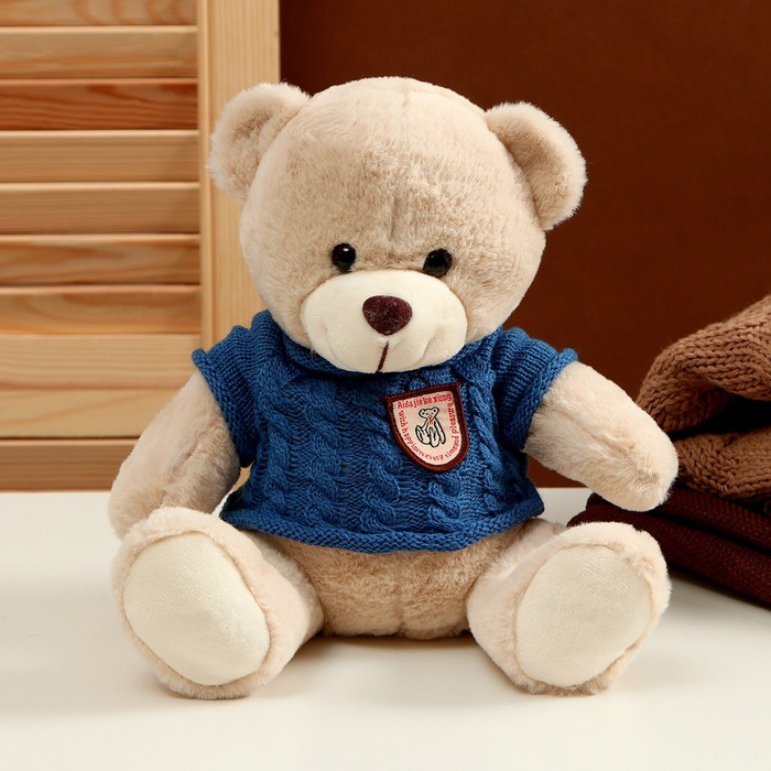 фото Мягкая игрушка «медвежонок» в свитере, 25 см, цвет микс
