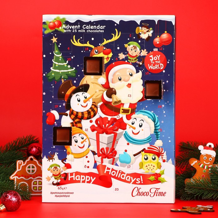 Адвент-календарь ChokoTime  Санта и друзья, 65 г