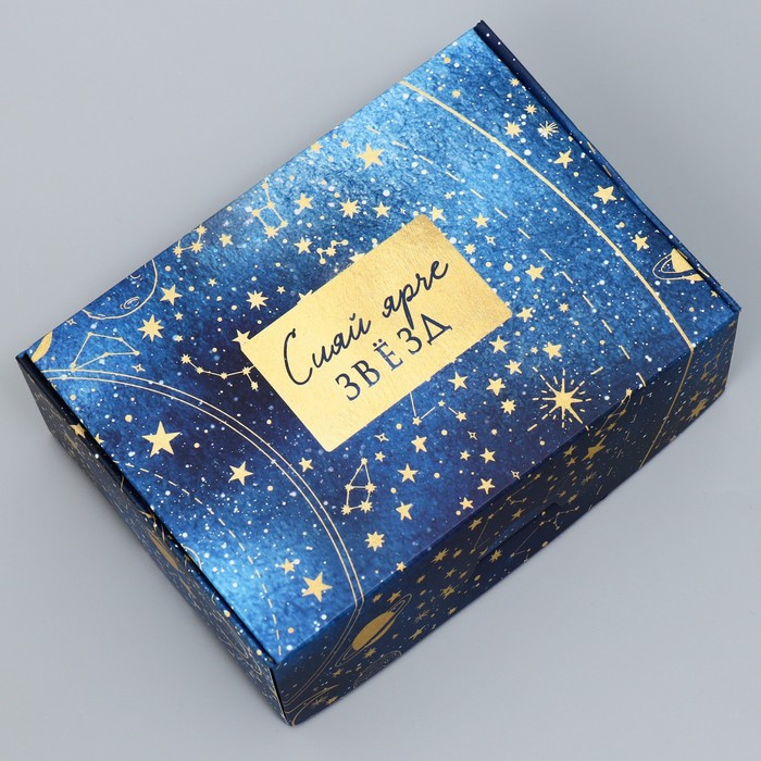 Коробка подарочная складная, упаковка, «Космос», 14 х 10 х 5 см подарочная коробка космос 21 х 14 х 9 см