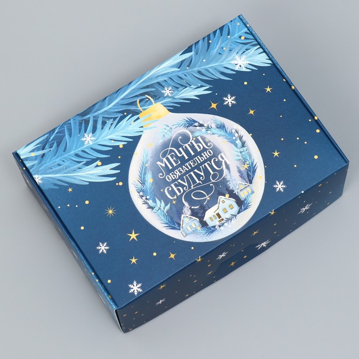 Коробка складная «Новогодний шар», 14 х 10 х 5 см коробка складная панда 10 5 х 5 х 17 см