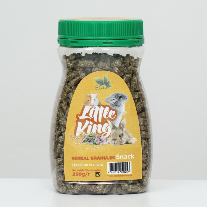

Лакомство Little King для грызунов (травяные гранулы), банка 250 г