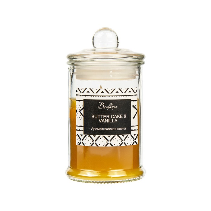 Свеча ароматическая в стекле BUTTER CAKE & VANILLA, 6×11 см свеча ароматическая в стекле jasmine pomegranate 6×11 см