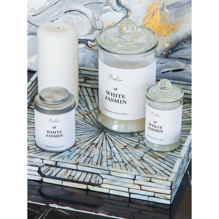 Свеча ароматическая в стекле WHITE JASMINE, 6×11 см