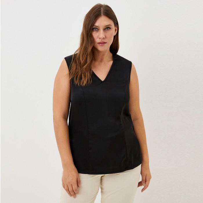

Топ шелковый MIST plus-size, р. 52, черный