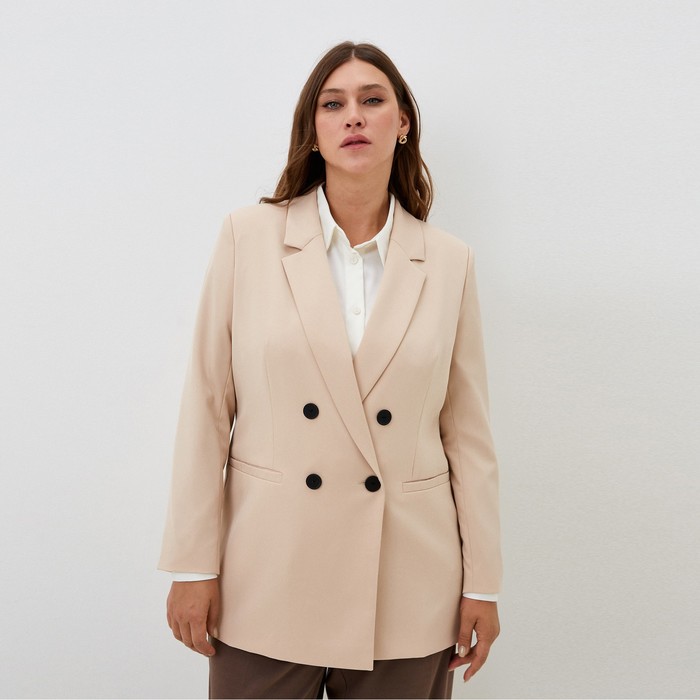

Пиджак женский двубортный MIST plus-size, р.54, бежевый
