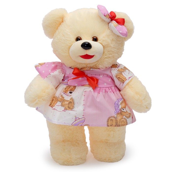 Мягкая игрушка "Медведь в платье стоит", МИКС