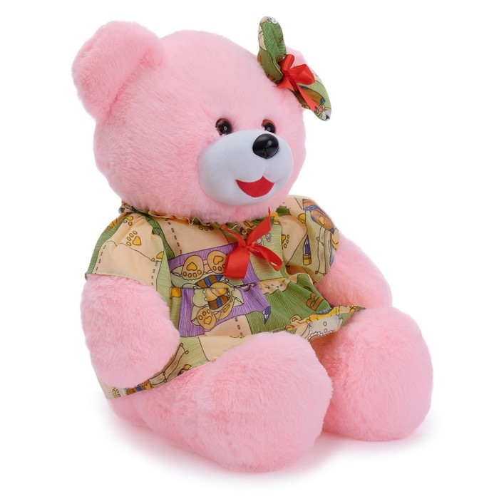 Мягкая игрушка "Медведь в платье сидит", МИКС