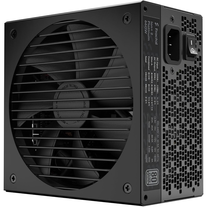 фото Блок питания fractal design atx 650w ion+2 660 80+ platinum (24+4+4pin) apfc 140mm fan 10xsa 10044