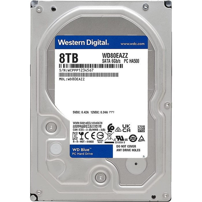 

Жесткий диск WD SATA-III 8TB WD80EAZZ Blue (5640rpm) 128Mb 3.5"