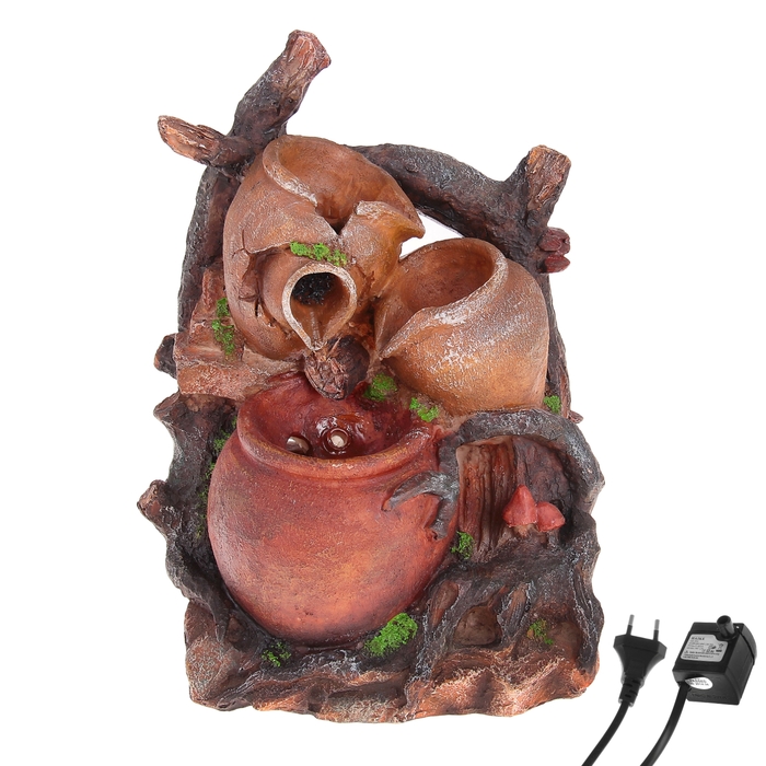 Фонтан три кувшина 19,5х14,5х25,5 см (с подсветкой)