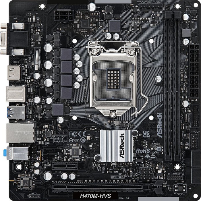 

Материнская плата Asrock H470M-HVS R2.0 Soc-1200 Intel H470 2xDDR4 mATX AC`97 8ch(7.1) GbLAN 10044
