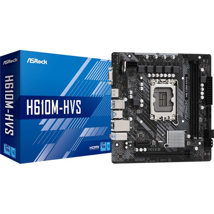 

Материнская плата Asrock H610M-HVS Soc-1700 Intel H610 2xDDR4 mATX AC`97 8ch(7.1) GbLAN+VGA+ 10044