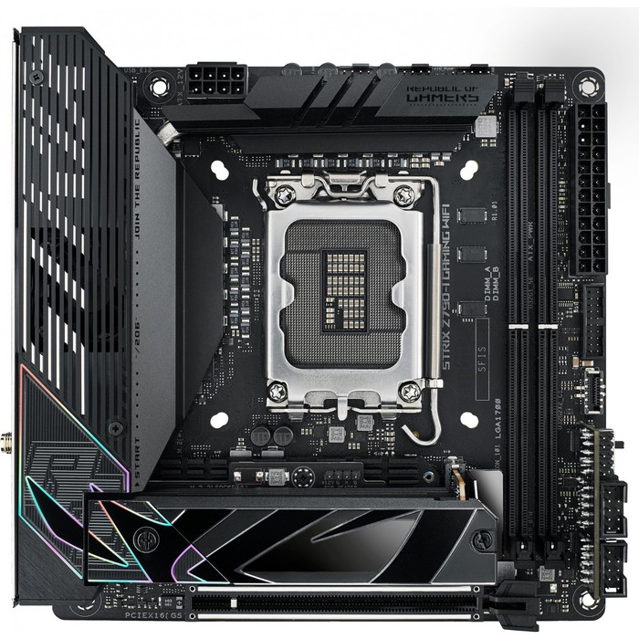 Материнская плата Asus ROG STRIX Z790-I GAMING WIFI Soc-1700 Intel Z790 2xDDR5 mini-ITX AC`9 10044