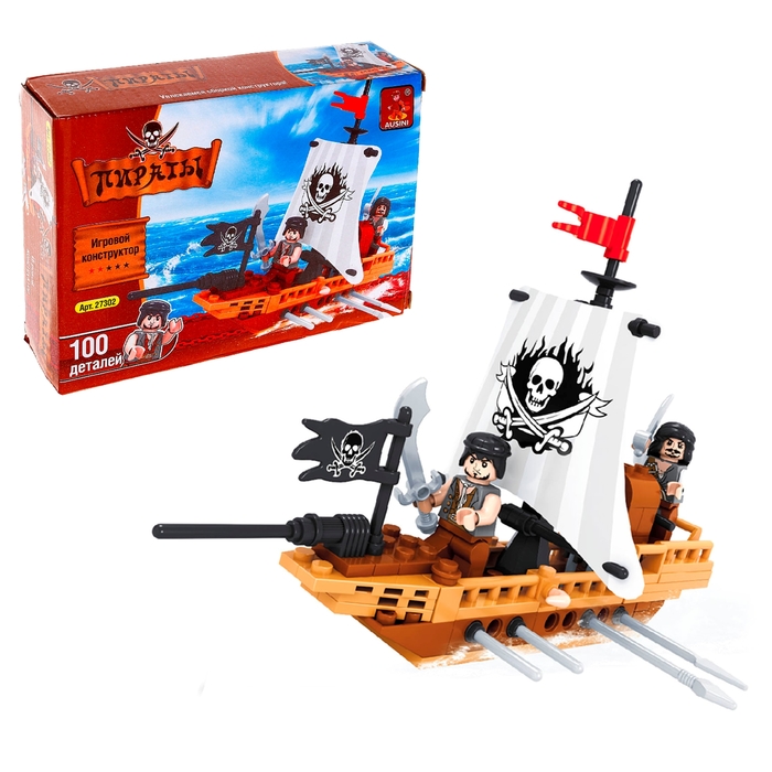 Конструктор «Пиратская лодка», 100 деталей