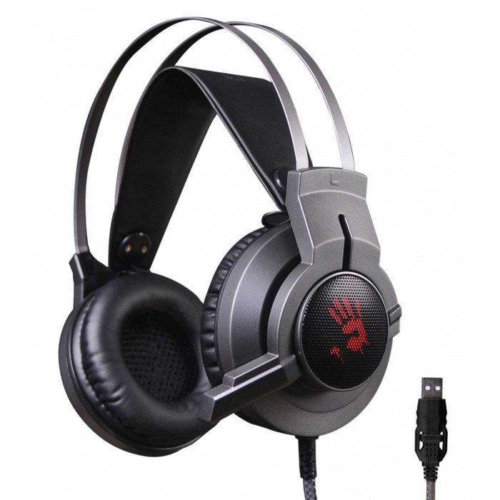 цена Наушники с микрофоном A4Tech Bloody G437 черный 1.8м мониторные оголовье (G437)