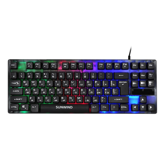 Клавиатура SunWind SW K500G черный USB Multimedia for gamer LED (1422364)