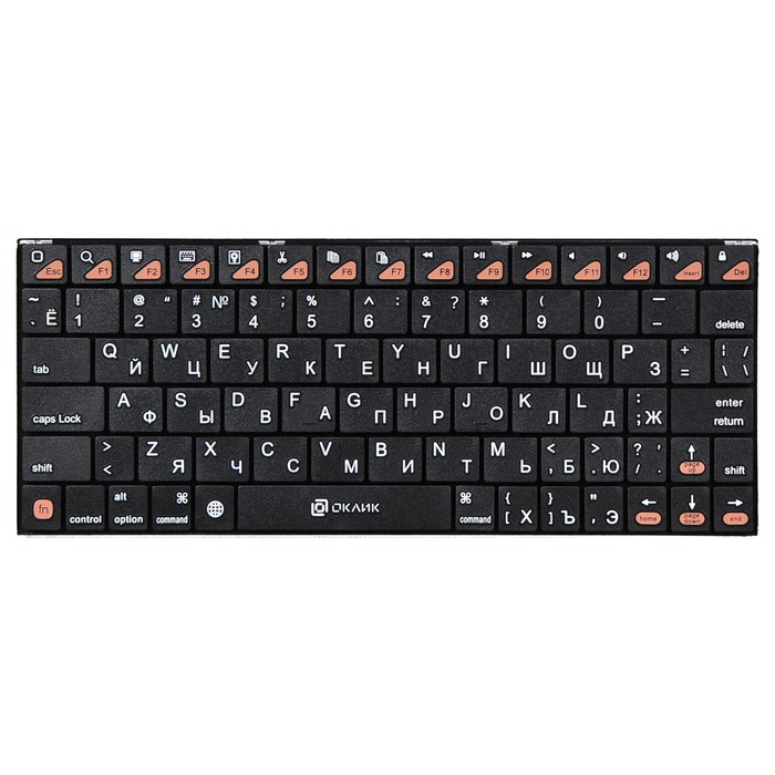 Клавиатура Оклик 840S черный USB беспроводная BT slim