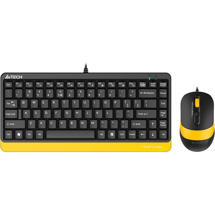 комплект клавиатура мышь a4 tech fstyler f1110 черный желтый usb мультимедийная f1110 bumblebee Клавиатура + мышь A4Tech Fstyler F1110 клав:черный/желтый мышь:черный/желтый USB Multimedia 100460