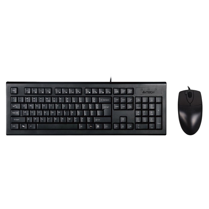 цена Клавиатура + мышь A4Tech KR-8520D клав:черный мышь:черный USB