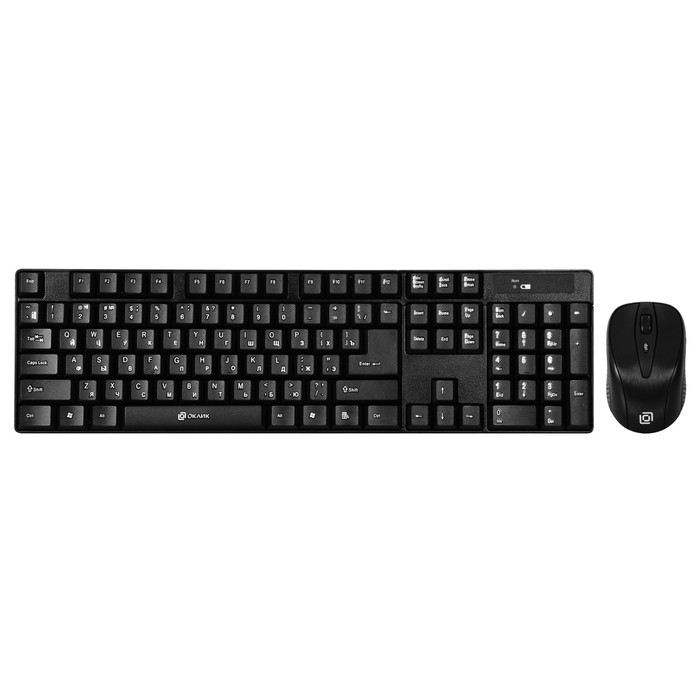 цена Клавиатура + мышь Оклик 210M клав:черный мышь:черный USB беспроводная (612841)