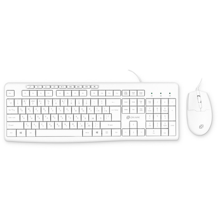 

Клавиатура + мышь Оклик S650 клав:белый мышь:белый USB Multimedia (1875257)