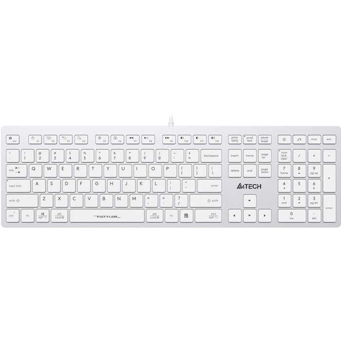 Клавиатура A4Tech Fstyler FX50 белый USB slim Multimedia (FX50 WHITE) шлейф матрицы для ноутбука asus x550jd fx50 fx50j fx50jk fx50jx x550jd 1a 30 pin