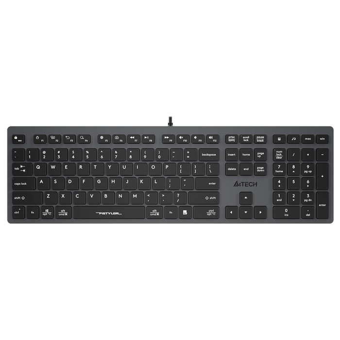 Клавиатура A4Tech Fstyler FX50 серый USB slim Multimedia (FX50 GREY) шлейф матрицы для ноутбука asus x550jd fx50 fx50j fx50jk fx50jx x550jd 1a 30 pin