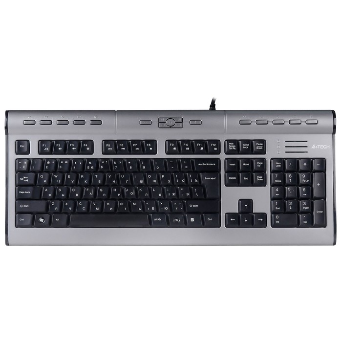 Клавиатура A4Tech KLS-7MUU серебристый/черный USB slim Multimedia цена и фото