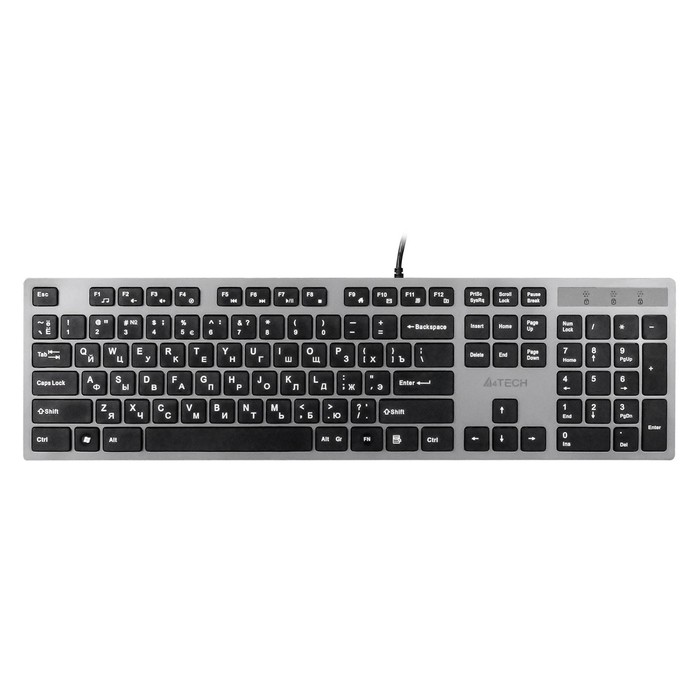 цена Клавиатура A4Tech KV-300H серый/черный USB slim