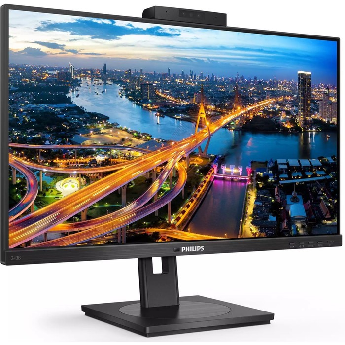

Монитор Philips 23.8" 243B1JH черный IPS LED 16:9 HDMI M/M Cam матовая HAS Piv 300cd 178гр/1 10046