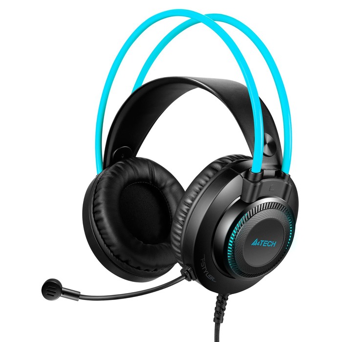 цена Наушники с микрофоном A4Tech Fstyler FH200i серый/синий 1.8м накладные оголовье (FH200I BLUE 10046