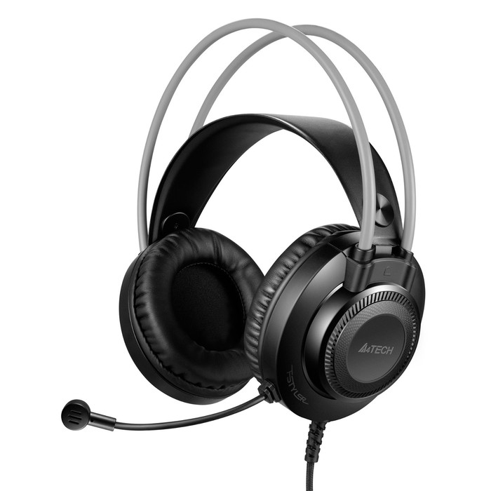 цена Наушники с микрофоном A4Tech Fstyler FH200U серый 2м накладные USB оголовье (FH200U GREY)