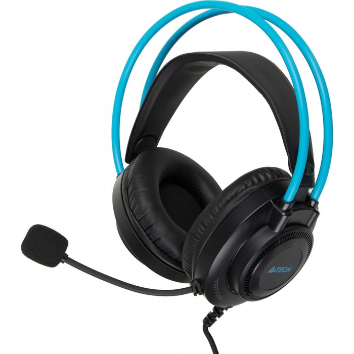 цена Наушники с микрофоном A4Tech Fstyler FH200U серый/синий 2м накладные USB оголовье (FH200U BL 10046