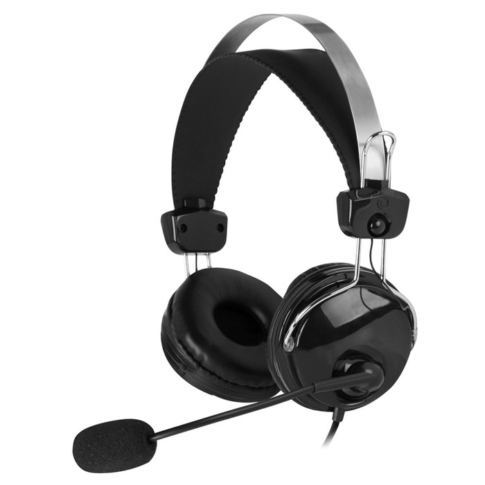 Наушники с микрофоном A4Tech HU-7P черный 2м накладные USB оголовье наушники hama hs p300 00139925 2м накладные оголовье черные